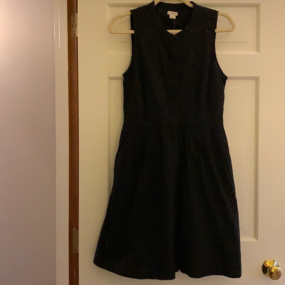 NWT j.crew black eyelet dress size 6